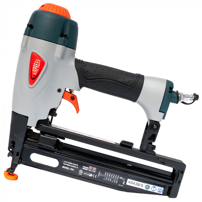 AIRPRESS 45438-5 Gwoździarka pneumatyczna na gwoździe 25-64 mm + komplet akcesoriów