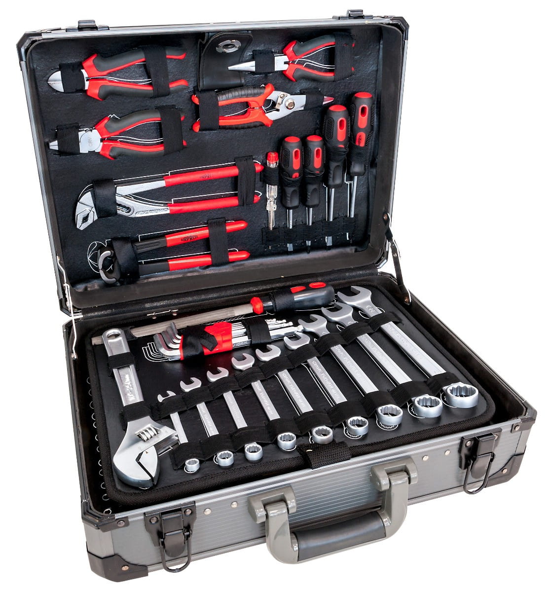 AIRPRESS 75255 Profesjonalny zestaw narzędzi 127 elementów w aluminiowej walizce