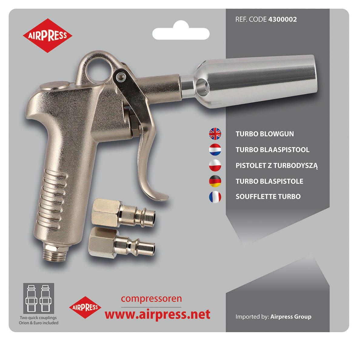 AIRPRESS 4300002 Pistolet do przedmuchu z turbodyszą