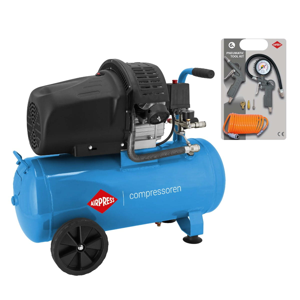AIRPRESS 36888 Kompresor dwutłokowy HL 425-50 + zestaw akcesoriów