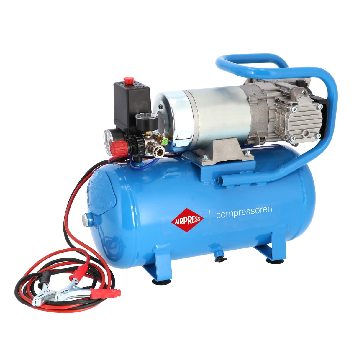 AIRPRESS 36588 Cichy kompresor bezolejowy dwutłokowy DC 24-225/15 10 bar 24V 15L